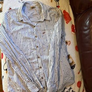 Button down shirt, white with blue lines. Like new.